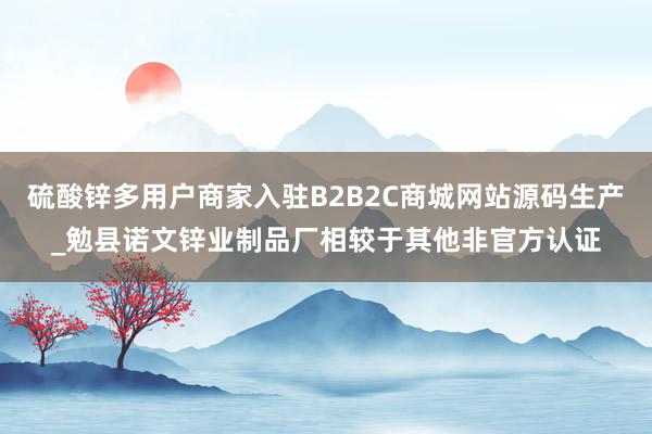 硫酸锌多用户商家入驻B2B2C商城网站源码生产_勉县诺文锌业制品厂相较于其他非官方认证