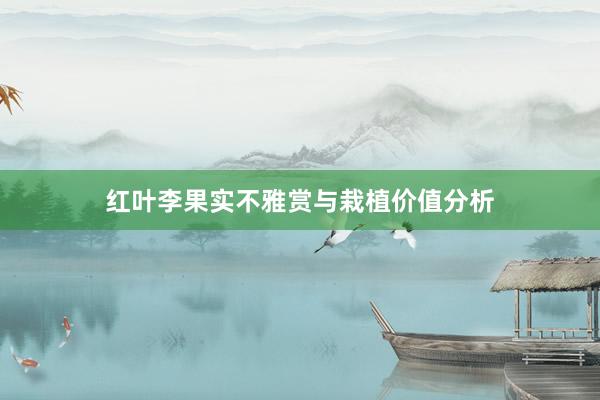 红叶李果实不雅赏与栽植价值分析